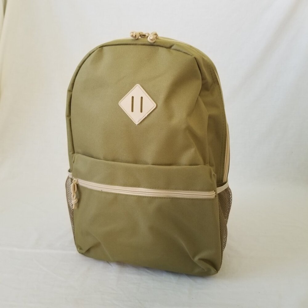 New! Lightweight Olive Green Basic Backpack W/Bot… - image 2